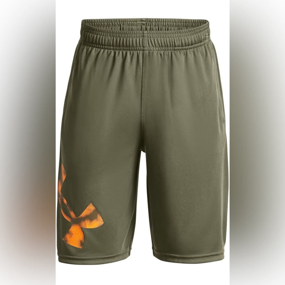 Under Armour Boys' Prototype 2.0 Big Logo Shorts Green Youth Large